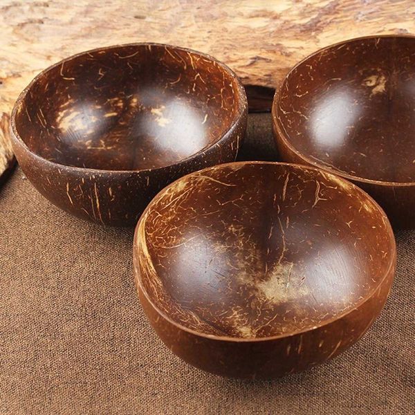 

natural coconut shell bowl wooden fruit salad noodle rice storage handicraft decoration creative tableware bowls