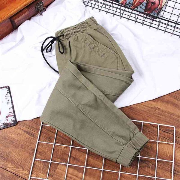 

spring and autumn fashion retro cargo pants loose elastic waist street casual pants hip hop female trousers, Black;white
