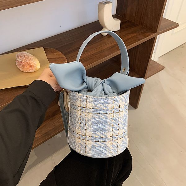 

handbag this year's popular small bag women's summer checkered 2021 fashion messenger texture portable bucket