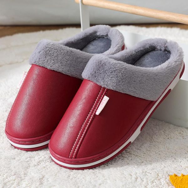 

slippers fashion women men winter plush indoor home flat warm shoes soft-soled cotton floor slides bedroom #40, Black