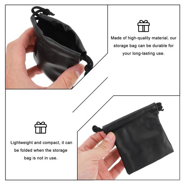

storage bags 6pcs multi-purpose pu bag durable drawstring cosmetics jewelry pouch