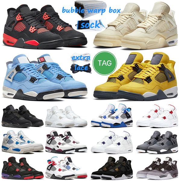 

black cat 4s sail shoe basketball shoes university blue red thunder men women fire red bred cool grey mens trainer