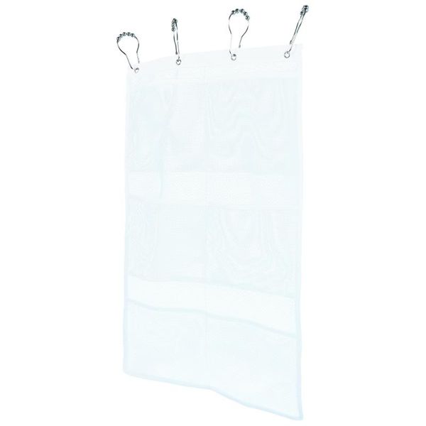 

storage bags 1pc bathroom shower caddy 6 pockets mesh bag organizer (white)