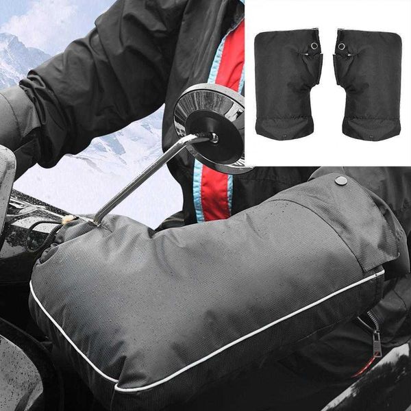 Warme Motorradhandschuhe mit reflektierendem Streifen, winddicht, wasserdicht, warm, für Fahrrad, Motorrad, Lenker, Handabdeckung, H1022