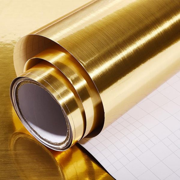 

wallpapers reflective wallpaper paper metal stainless steel gold self-adhesive foil wall stickers decoration bronzing brushed