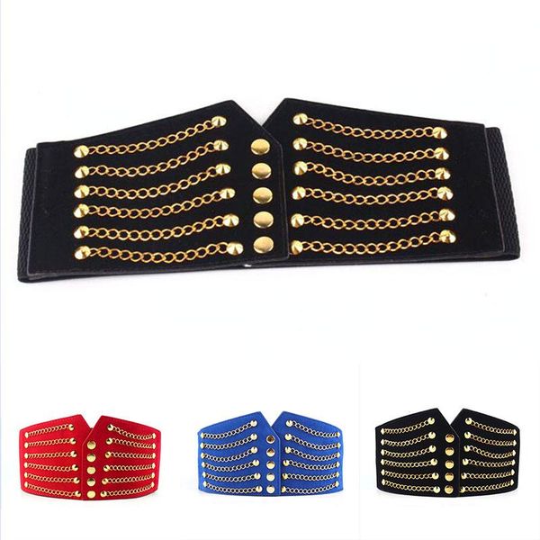 

belts women fashion slim corset cummerbunds elastic all-match shiny waistband female coat fur hige waist belt accessory, Black;brown