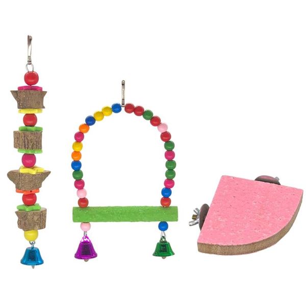 

other bird supplies 3 packs parrot chewing toys hammock bell swing toy for cockatiels macaws