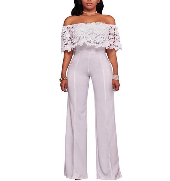 

women's jumpsuits & rompers blue night club clothes pants fashion and leisure street trend europe america pure lace breast-wiping, Black;white