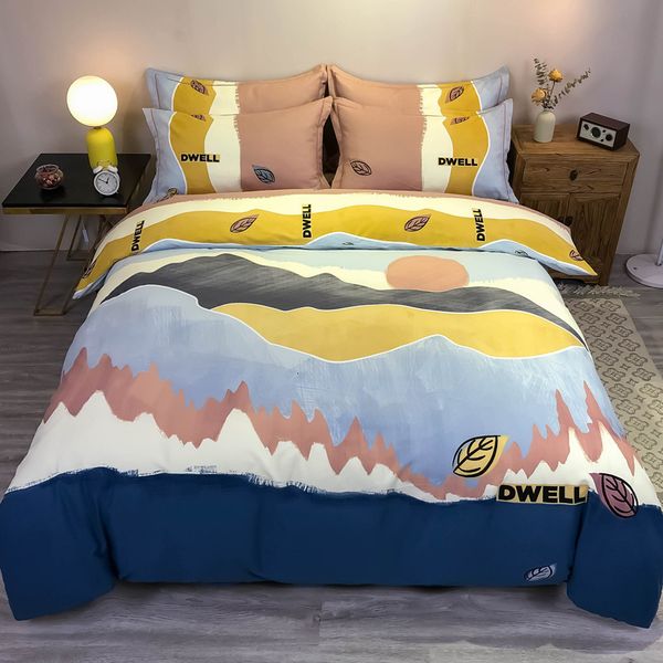 

autumn and winter thickened all cotton matte 4-piece bedding 3-piece single quilt cover