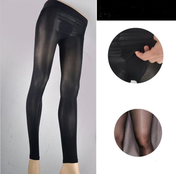 

stage wear 2pcs/pack mens shaping oil socks sheer shiny silk legging pantyhose dance tights black bright thin, Black;red