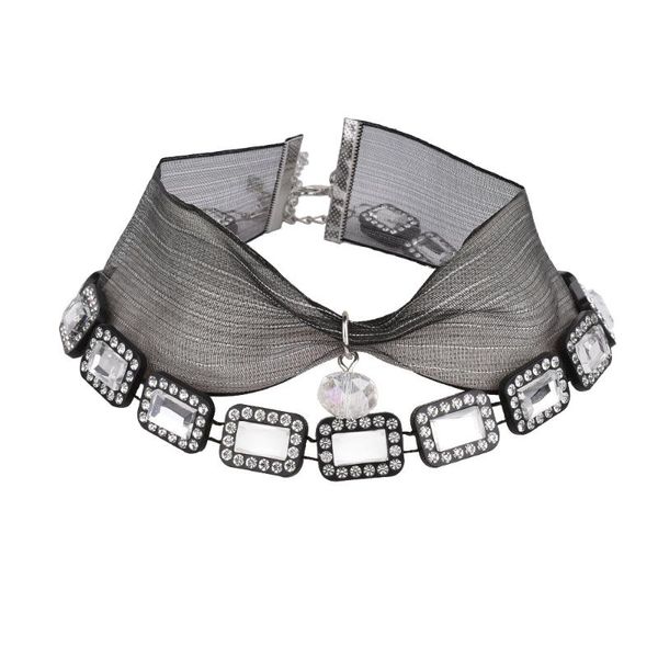 

chokers sleepylady styles choker necklace women lace crystal black chain collier kolye colar ketting party neck jewelry, Golden;silver