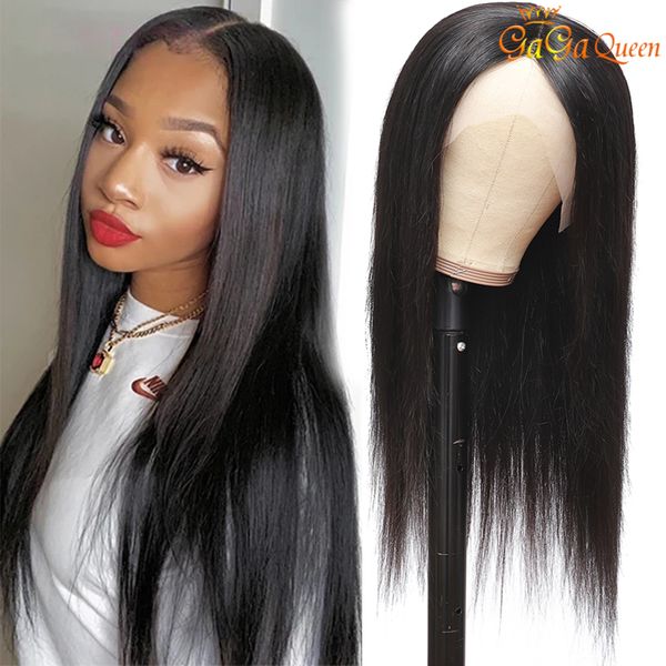 

9a 13x4 lace front wigs human hair pre plucked brazilian straight lace wigs for black women natural color, Black;brown