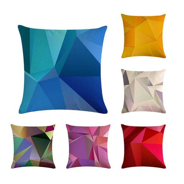 

cotton linen 45*45 cushion cover sofa car home decorative throw pillow abstract color block geometry style pillowcase cushion/decorative