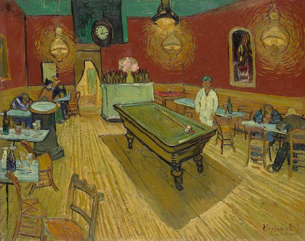 Pintados à mão Van Gogh Pintura a óleo A noite Café Paisagem Arte Imagens sobre Lona para sala de estar escritório banheiro impressionista