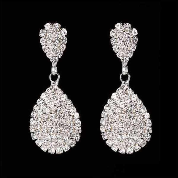 

diamond claw chain water drop earrings fashion bridal accessories e603, Black