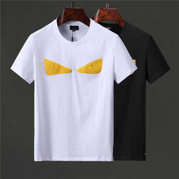 614s T-shirt da uomo T-shirt da uomo nuove T-shirt estive ricamo modello silicone di alta qualità triangolo giallo top semplice top girocollo sciolto top confortevole