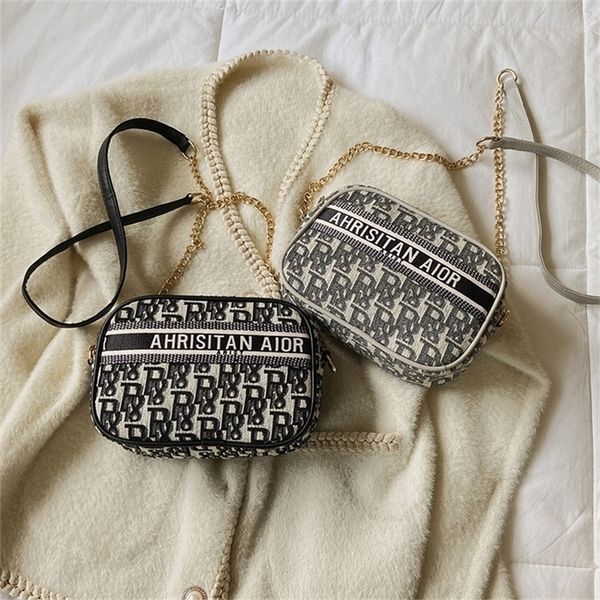 

sale 90% off new women's urban simple chain messenger letter canvas small square bag wholesale store