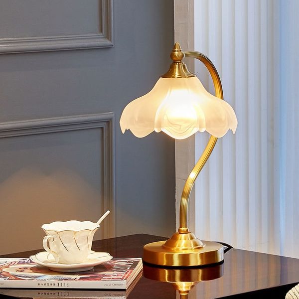 

all copper decorative desk bedroom bedside american garden study warm modern simple lamp