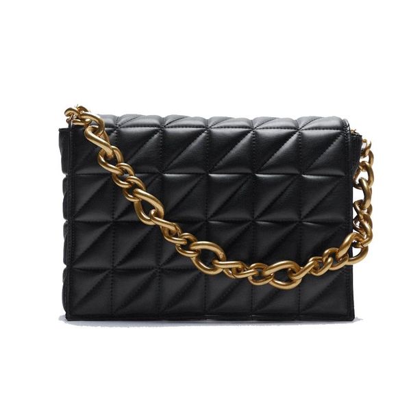 

quilted shoulder bag for women 2021 fashion plaid bags thick chain purse cross body