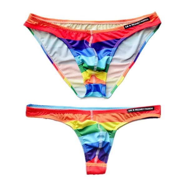 2 pçs / lote mini briefs homens thong swimwear super sexy gay nadar roupa interior tanga bolsa de banho biquíni t-back calcinha desmiit troncos homens