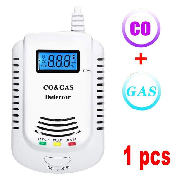 

smart home sensor ly upgraded 2 in 1 gas detector natural gas/methane/propane alarm leak with led display eu plug