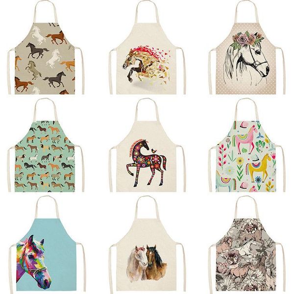 

aprons horse kitchen sleeveless for women cotton linen bibs household cleaning pinafore home cooking apron chef custom