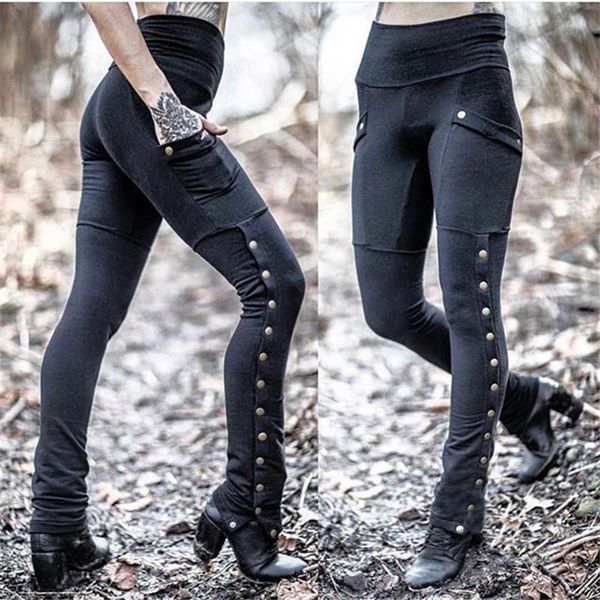 

medieval renaissance summer women gothic steampunk trouser pants cosplay costume black mens clothing with pocket 2021 women's & capris, Black;white