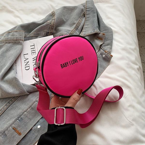 

cross body summer neon green orange pink circular bag small shoulder fluorescence crossbody bags for women purses handbags