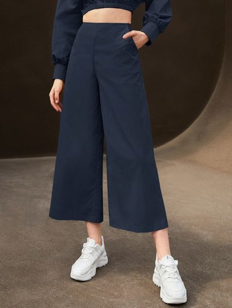 

high waist wide leg pants s0lt#, Black;white