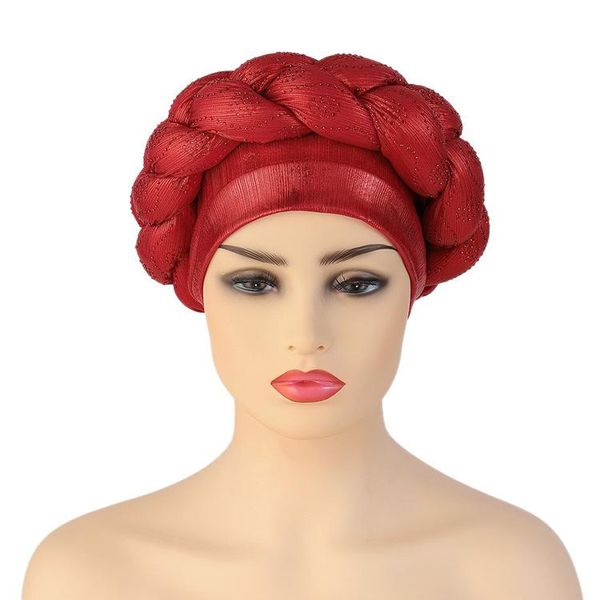 

ethnic clothing 2021 summer african women solid color caps headtie, Red