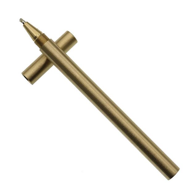 

ballpoint pens 1pc luxury gold pen handmade copper signature ultra fine text stationery business gift pure brass office supplies, Blue;orange