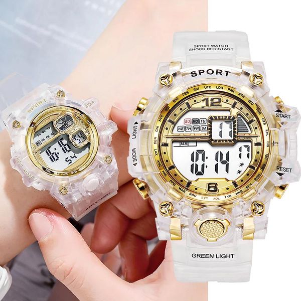 

wristwatches fashion women sport watches waterproof digital watch for men brand rose gold lover's gift outdoor electronic, Slivery;brown