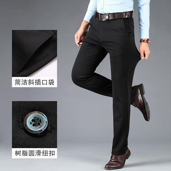 

casual autumn and winter thick women pant joker business wear long young middle aged straight trousers, Black