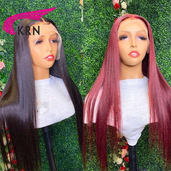 

lace front wig 99j red burgundy 180% remy brazilian human hair wigs for women 4x4 closure preplucked, Black;brown