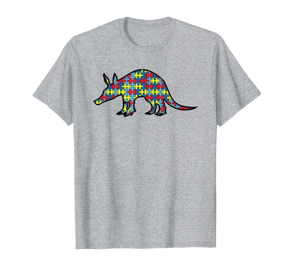 

aardvark autism awareness kids anteater puzzle day mom gift t-shirt, White;black