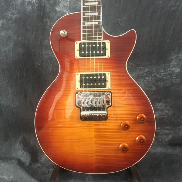 

custom electric guitar instrument, optional color, good tiger pattern, with tremolo