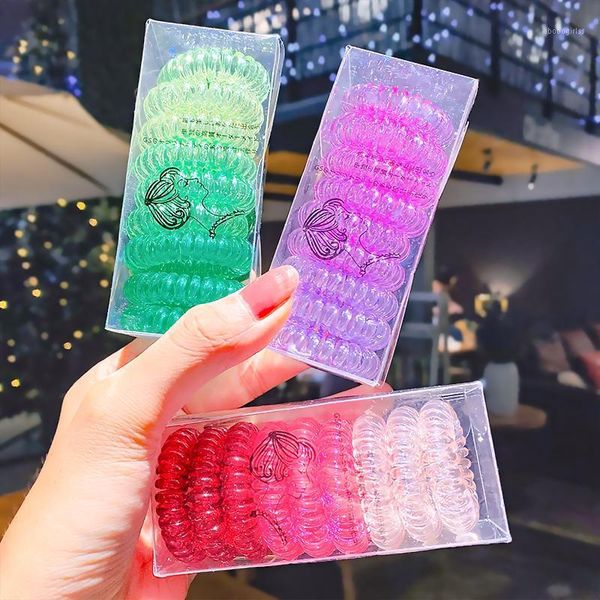 

9pcs/set women girls cute colorful telephone line elastic hair bands ponytail holder scrunchie tie gum fashion accessories1