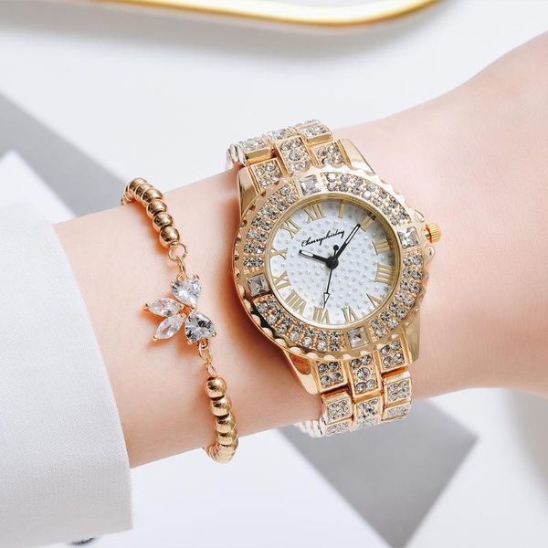 

wristwatches quartz watches beautiful shiny casual elegant girls wrist watch for women lady flower charming girl clock, Slivery;brown