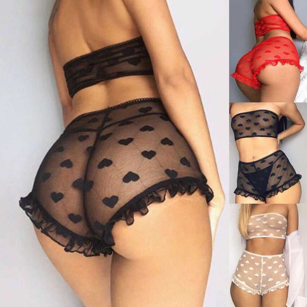 Sexy Mulheres Lace Tulle Lingerie Set Ruffle Sleepwear Babydoll Senhoras Sexy Bandaeau Underwear Nightwear Exotic Sets Hot Y0911