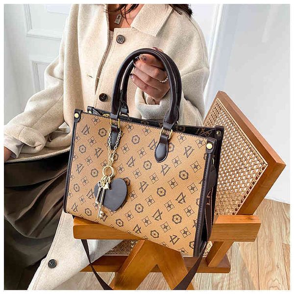 

2022 factory wholesale autumn winter fashion texture large capacity women's contrast checked tote bag handbag
