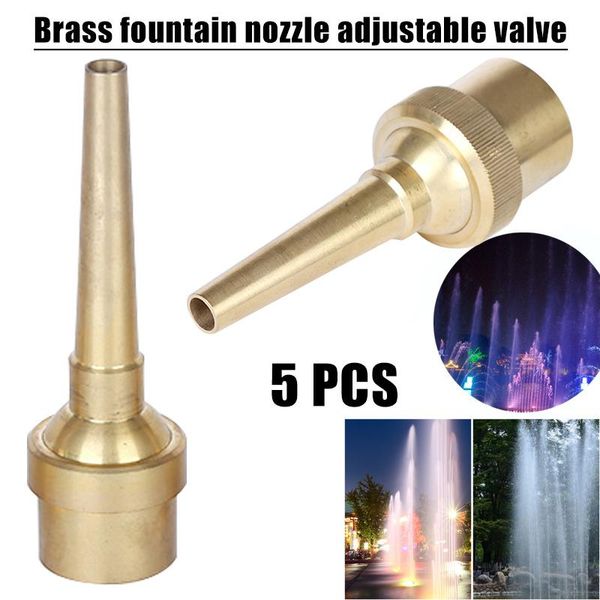 

5pcs 1/2 inch brass fountain nozzle adjustable valve control jet straight nozzles landscape garden d6 decorations
