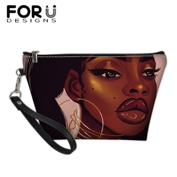 

cosmetic bags & cases forudesigns cute melanin girls makeup bag with printing pattern organizer pouchs for travel pouch women's