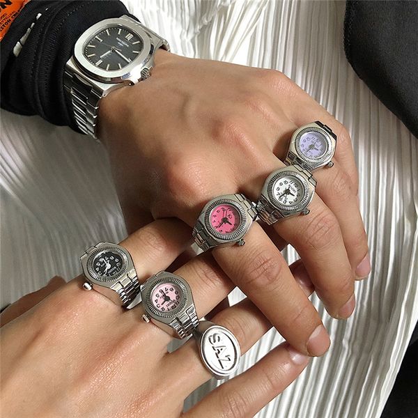 Anello per orologio originale maschile cool Harajuku ins vento tendenza coreano retrò decorazione creativa gioielli dito indice regolabile 2024