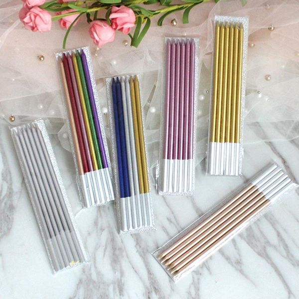 

other festive & party supplies 6pcs cupcake ornament safe flame birthday cake er wax wedding home decor supply candle multi color long p