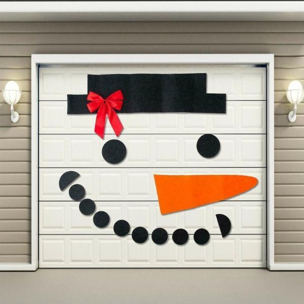 

christmas decorations diy snowman decoration outdoor garage door home holiday