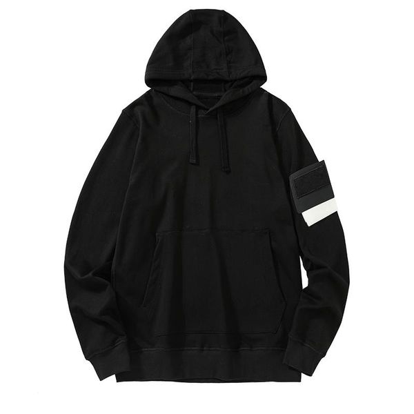 

men's hoodies & sweatshirts spring and autumn hoodie pure color 100% cotton compass loose fashion luxury long sleeve, Black