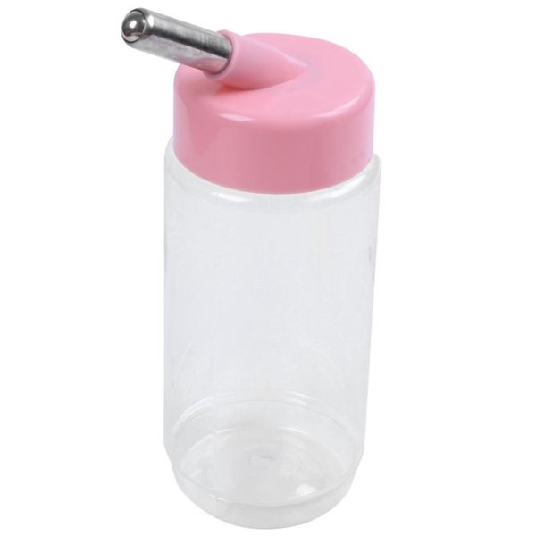 

dog apparel doggie drinking hanging water bottle pet dispenser pink clear 370ml