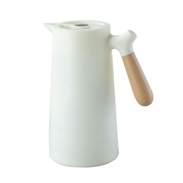 

water bottles 1l glass liner dining room large capacity anti scald nordic style wooden handle home kitchen insulation pot daily thermal kett