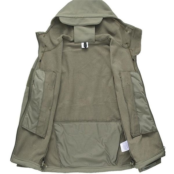 

men's outdoor sport softshell jackets men fleece hooded coat camouflage coats for camping hiking mountain climbing jl, Black;brown