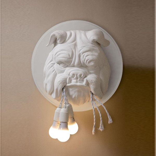 

wall lamp animal led sconce 110-240v modern carton dog painting lights black white for living room decoration fixtures
